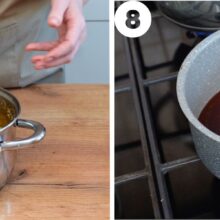 pregatire sirop aomat cu zahar ars si coji de citrice