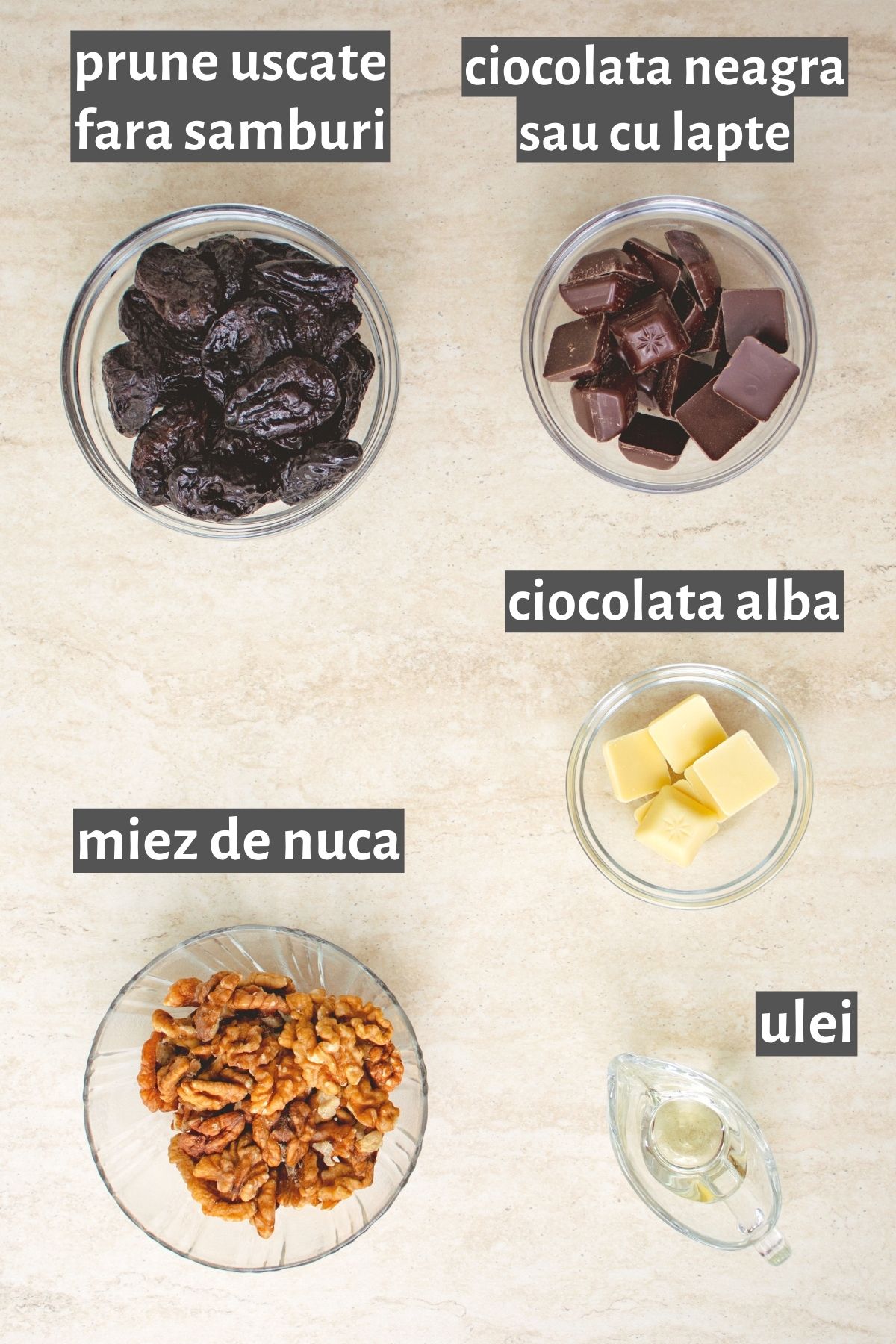 ingrediente reteta bomboane cu prune uscate in ciocolata