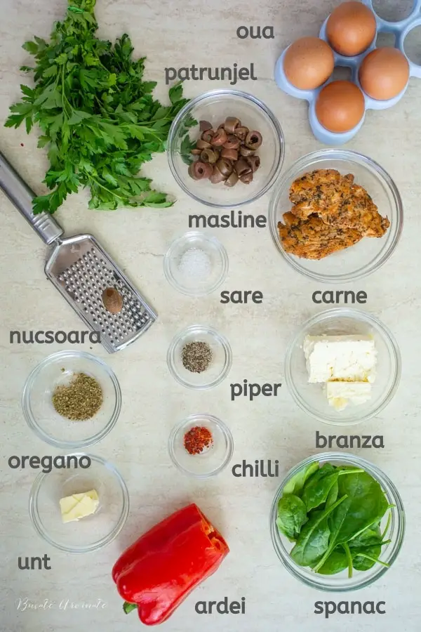 ingrediente reteta omleta la cuptor