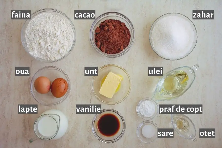 ingrediente listate pentru reteta de tort rusesc