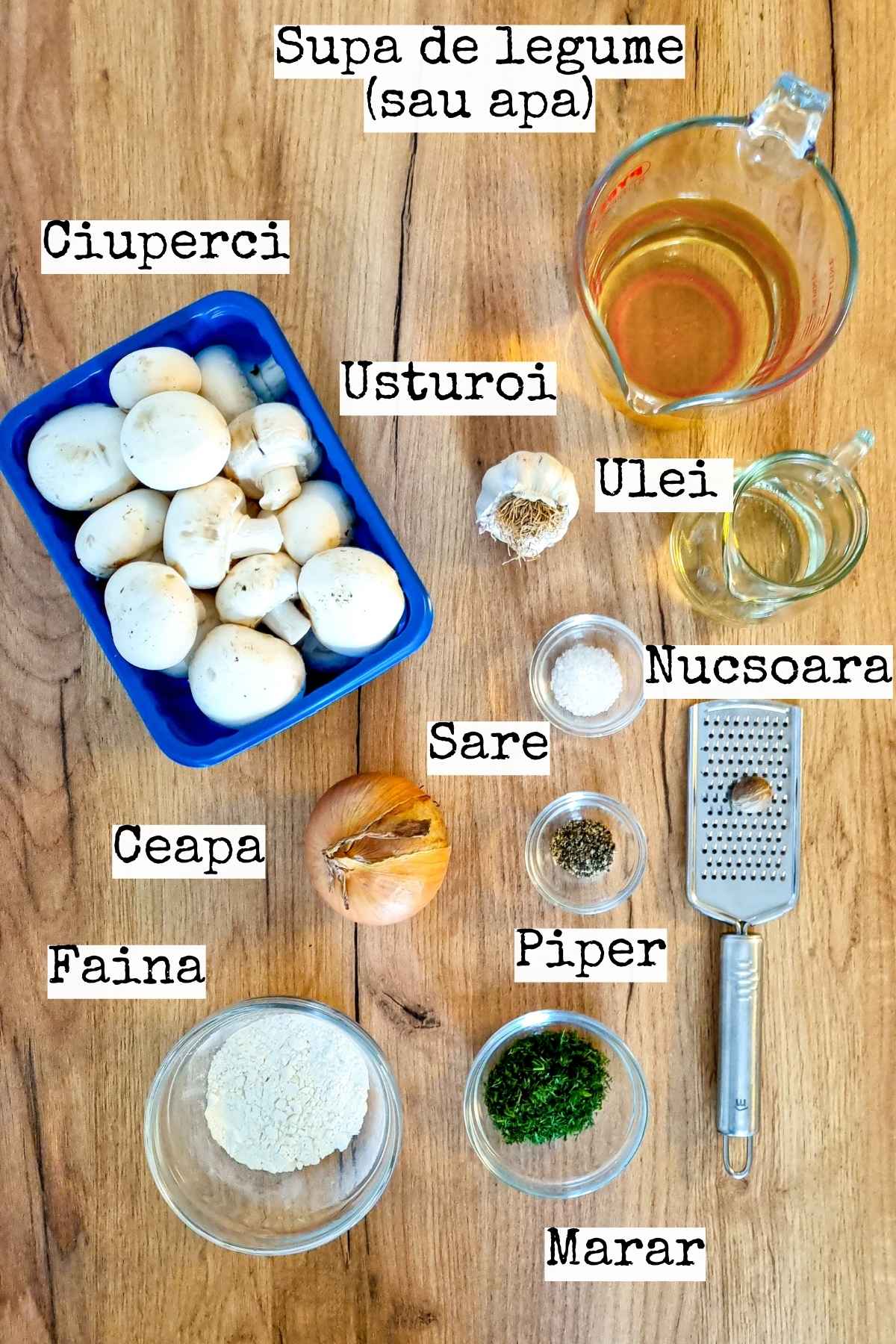 Ingrediente ciulama de post cu ciuperci