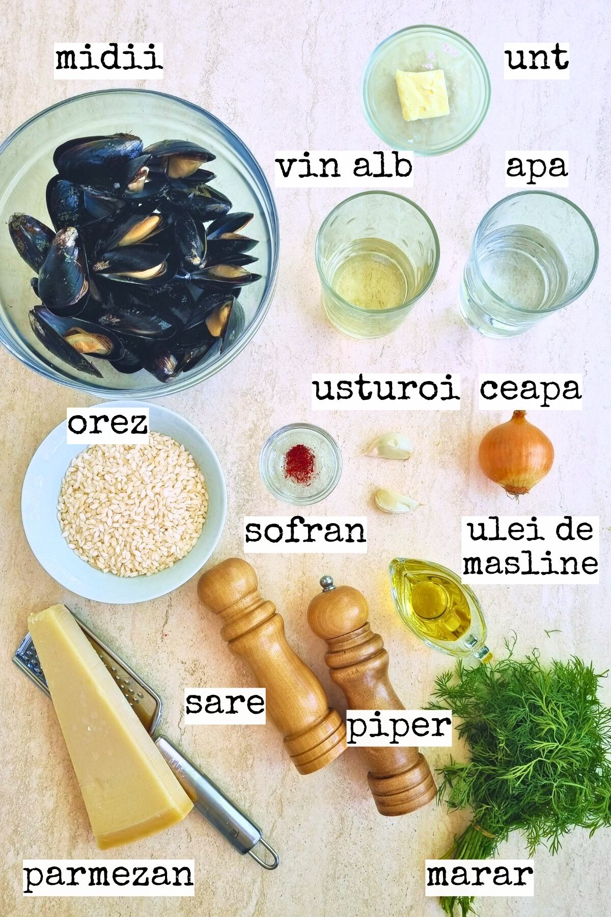 ingrediente reteta italiana risotto cu midii