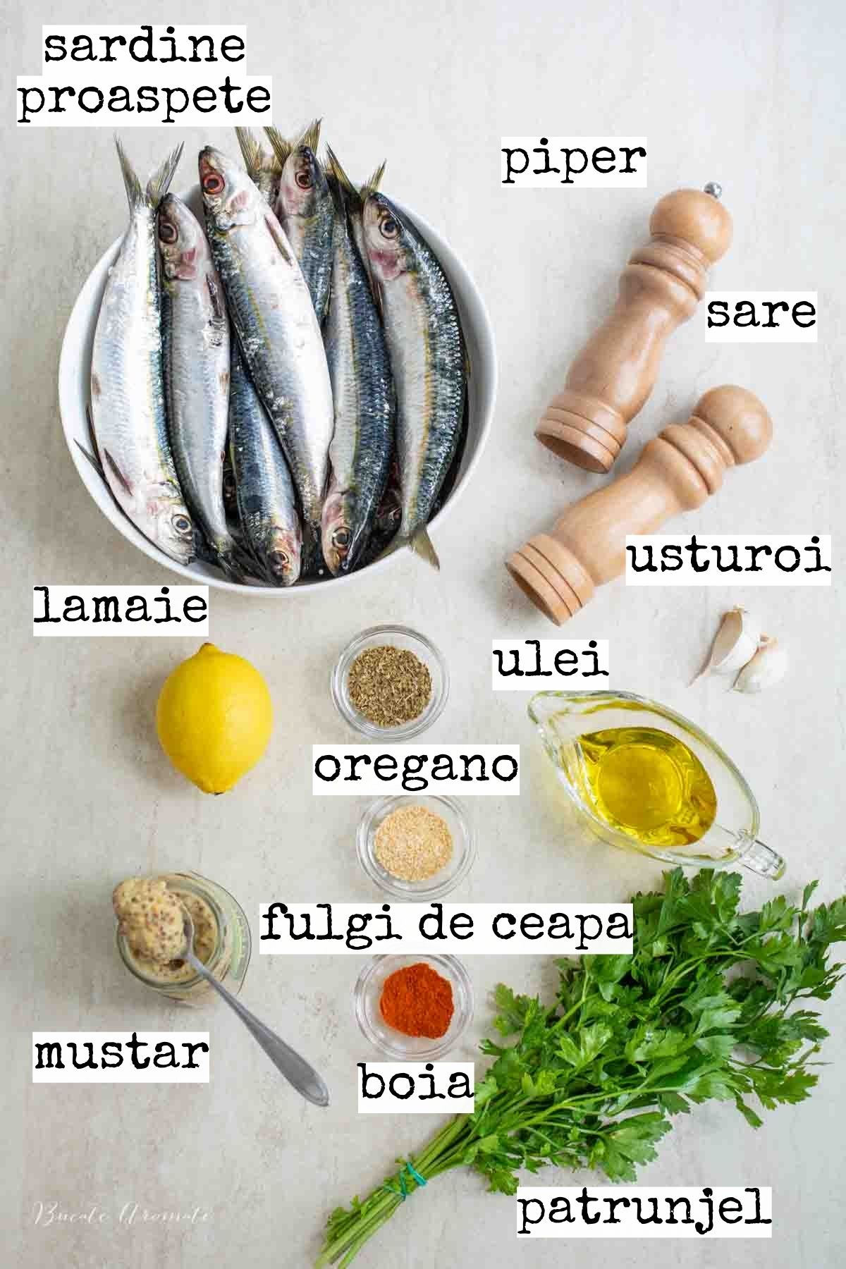 ingrediente reteta sardine la cuptor