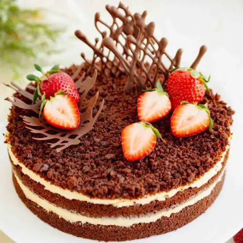 tort cu crema de vanilie si blat cu cacao