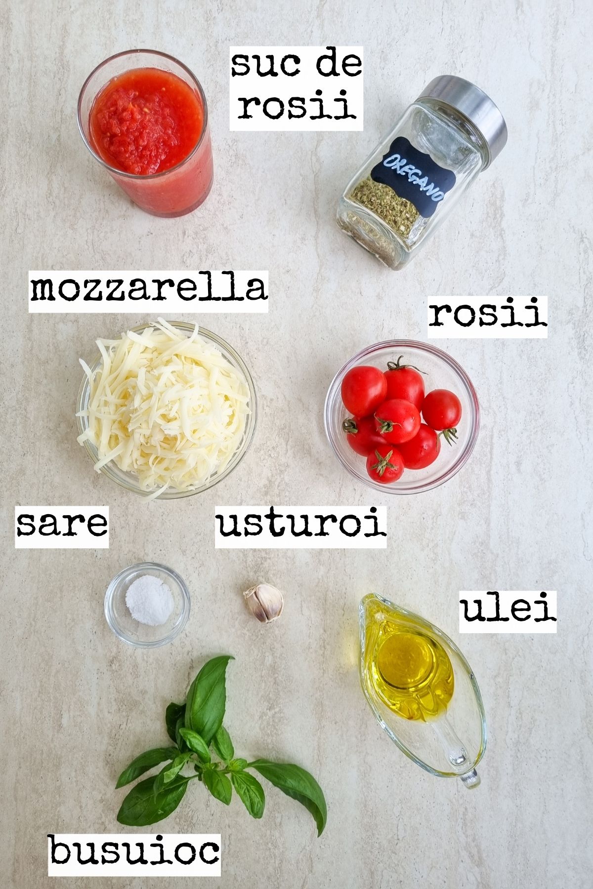 Ingrediente topping pentru reteta de pizza turnata