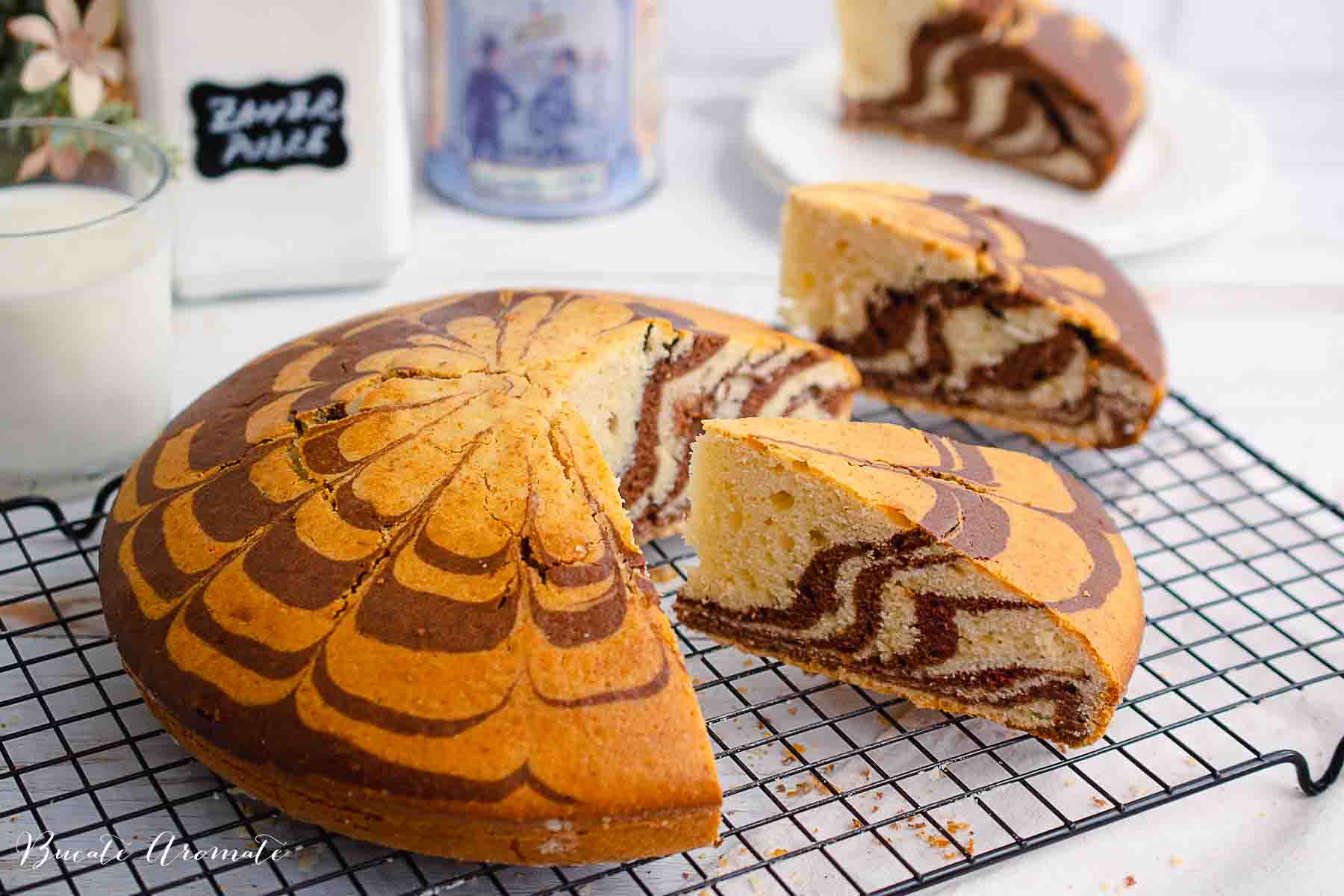felii de chec zebra rotund pe gratar de racire