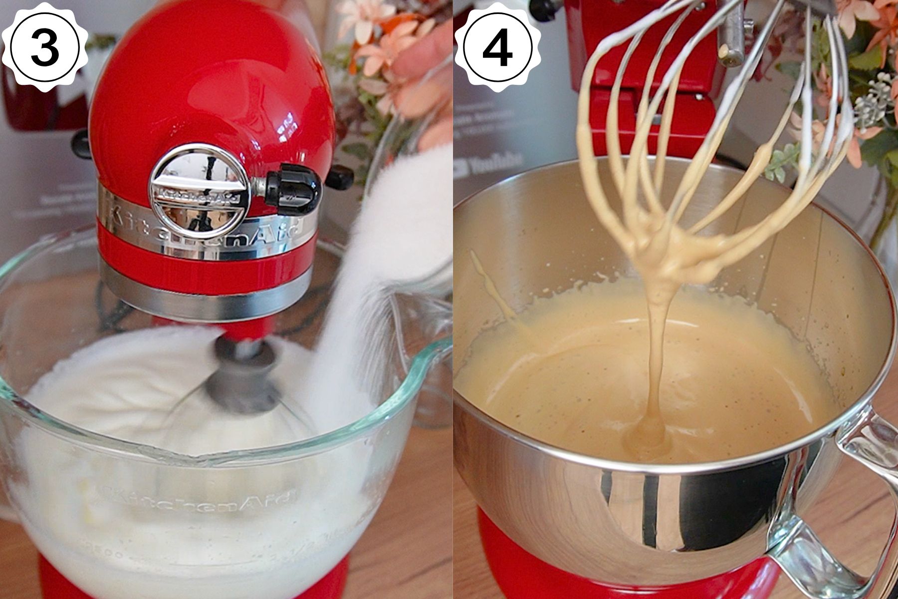 Mixarea albușurilor și gălbenușurilor pentru obținerea unui blat aerat și pufos de cacao