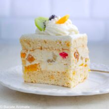 Prăjitură Diplomat porționată – cremă stabilă și blat pufos