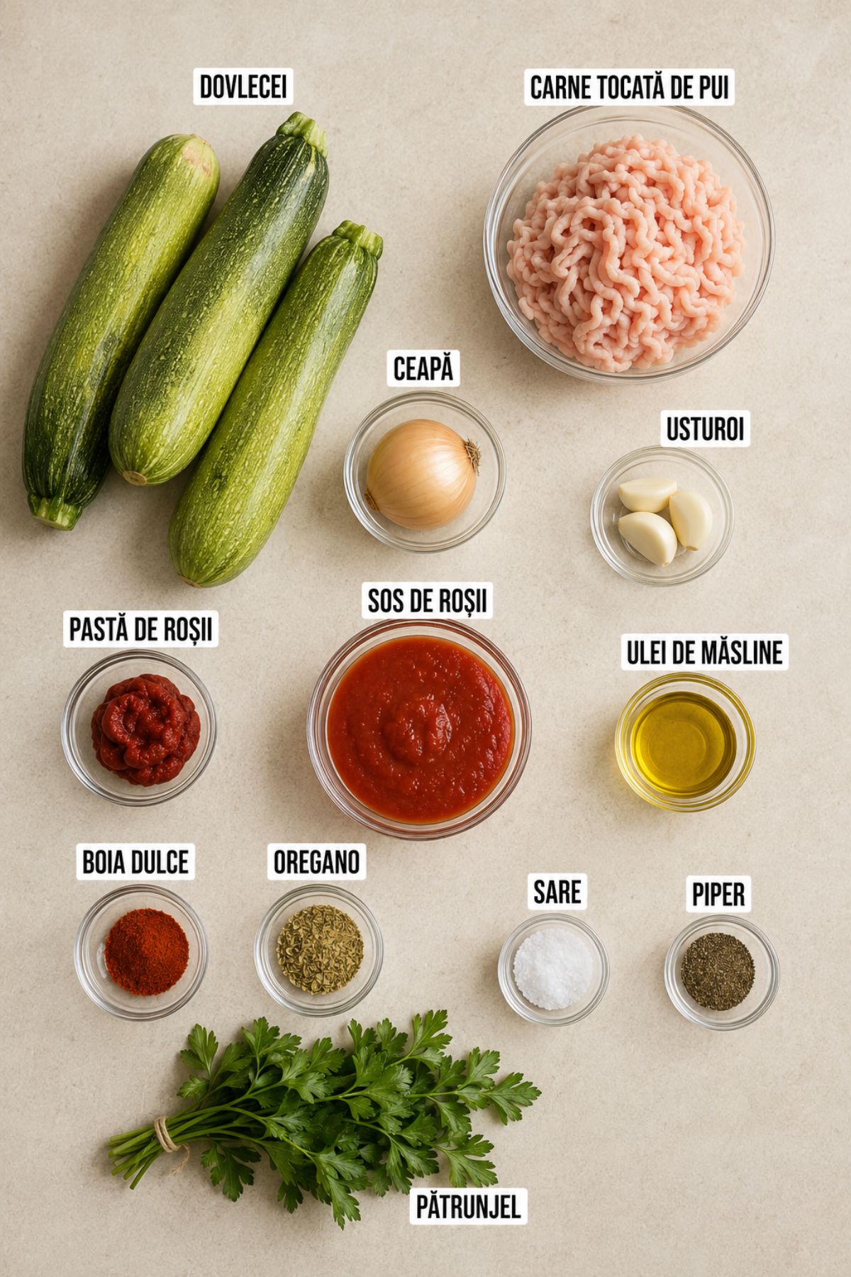 Ingrediente cu etichete reteta fasii de dovlecei cu carne tocata