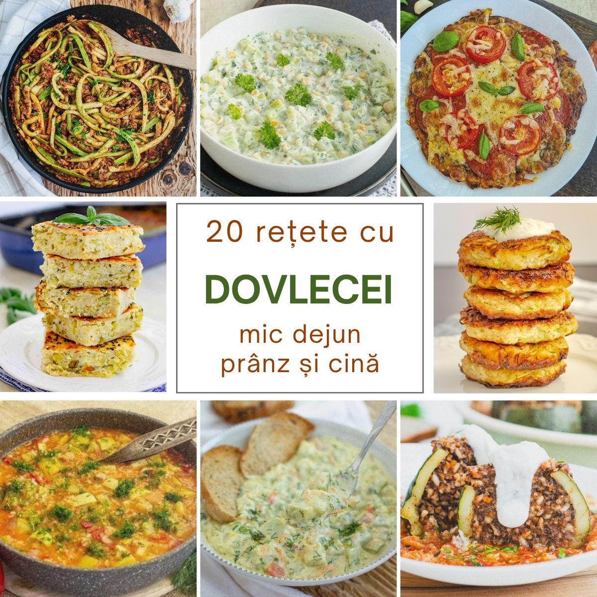Colaj cu rețete cu dovlecei pentru mic dejun, prânz și cină